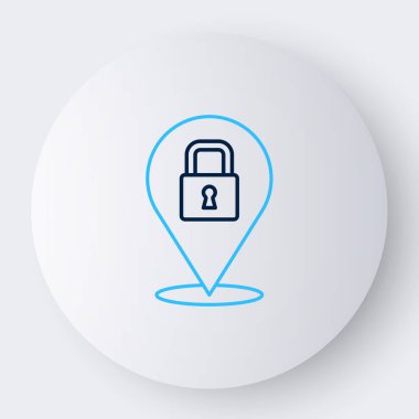 Satır Kilidi simgesi beyaz arkaplanda izole edildi. Asma kilit işareti. Güvenlik, güvenlik, koruma, gizlilik kavramı. Renkli taslak konsepti. Vektör.