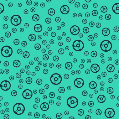 Black Racing simulator cockpit icon isolated seamless pattern on green background. Gaming accessory. Gadget for driving simulation game. Vector.