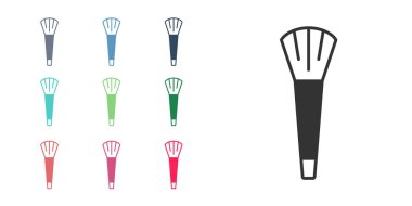 Beyaz arkaplanda siyah makyaj fırçası simgesi izole edildi. Simgeleri renklendirin. Vektör.