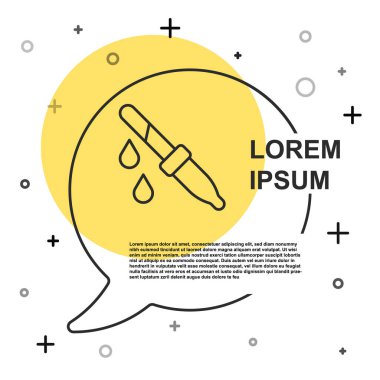 Black line Pipette icon isolated on white background. Element of medical, chemistry lab equipment. Medicine symbol. Random dynamic shapes. Vector.