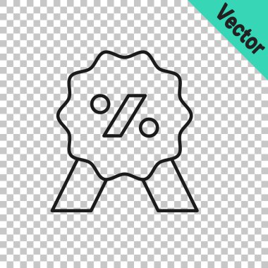 Şeffaf arkaplanda% 100 indirimli etiket simgesi izole edildi. Etiket alışverişi. Özel teklif işareti. İndirim kuponları sembolü. Vektör.