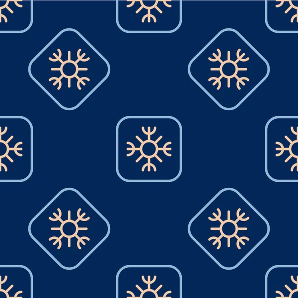 线条雪花图标隔离无缝图案蓝色背景 — 图库矢量图片