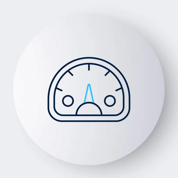 Line Speedometer Icon Isolated White Background Colorful Outline Concept Vector — Stock Vector