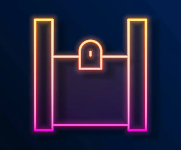 Leuchtende Neon Linie Paper Einkaufstasche Symbol Isoliert Auf Schwarzem Hintergrund — Stockvektor