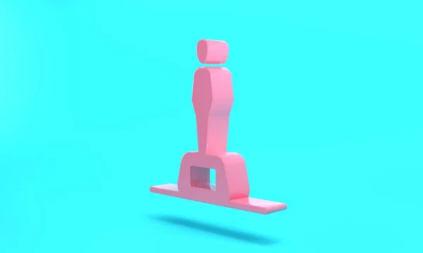 Pink Movie trophy icon isolated on turquoise blue background. Academy award icon. Films and cinema symbol. Minimalism concept. 3D render illustration.