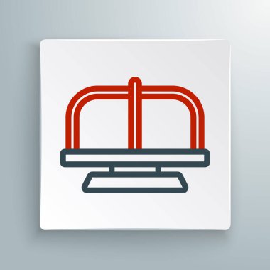 Çizgi Çekim Atlıkarınca simgesi beyaz arkaplanda izole edildi. Eğlence parkı. Çocuklar için eğlence parkı, eğlence parkı. Renkli taslak konsepti. Vektör.