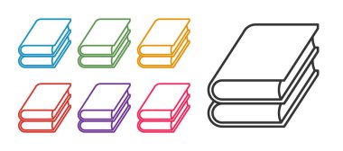 Satır Kitabı simgesini beyaz arkaplanda izole et. Simgeleri renklendirin. Vektör.