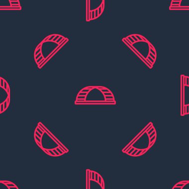 Kırmızı çizgi maymun çubuğu simgesi siyah arkaplanda izole edilmiş. Vektör.