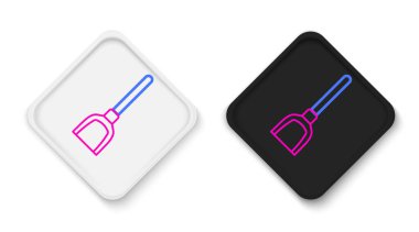 Beyaz arkaplanda çizgi faraş simgesi izole edildi. Temizlik işleri. Renkli taslak konsepti. Vektör