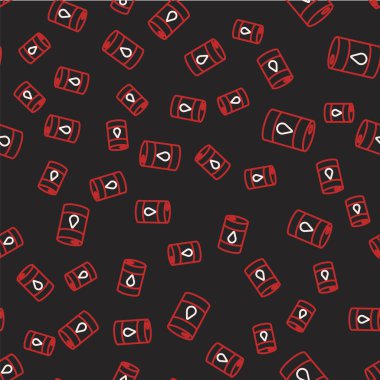 Line Barrel yağ ikonu siyah arka planda izole edilmiş. Vektör