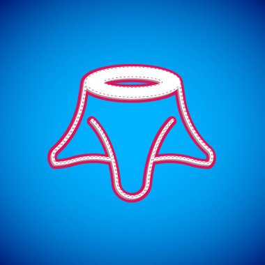 White Tree stump icon isolated on blue background. Vector.