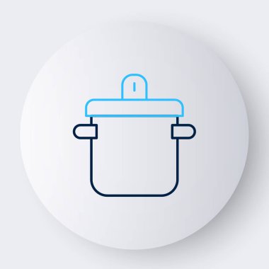 Çizgi Pişirme ikonu beyaz arkaplanda izole edildi. Haşlama ya da güveç besin sembolü. Renkli taslak konsepti. Vektör.