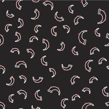 Çizgi Avcı boynuzu simgesi siyah arka planda izole edilmiş. Vektör.