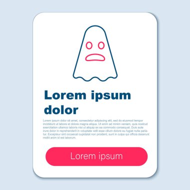 Hayalet Hattı simgesi gri arkaplanda izole edildi. Mutlu Cadılar Bayramı Partisi. Renkli taslak konsepti. Vektör.