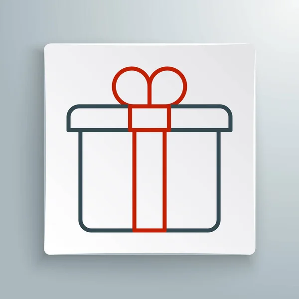 ラインギフトボックスのアイコンは白い背景に隔離されています メリークリスマスとハッピーニューイヤー カラフルなアウトラインコンセプト ベクトル — ストックベクタ
