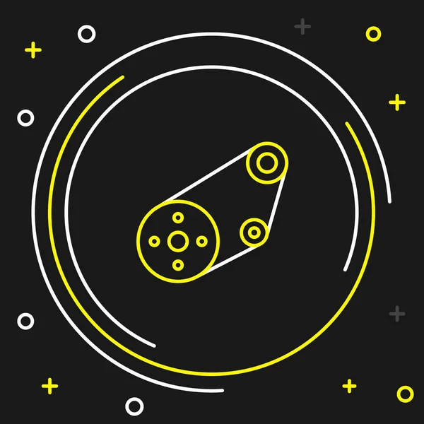 Line Racing Track Icon Isolated Black Background Colorful Outline Concept — 图库矢量图片