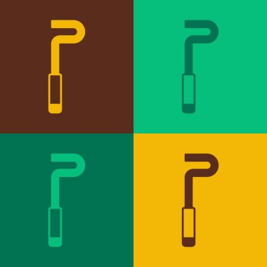 Pop art Fire poker icon isolated on color background. Vector.