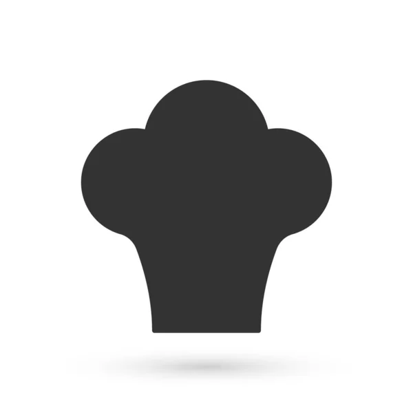 Γκρι Καπέλο Chef Εικονίδιο Απομονώνονται Λευκό Φόντο Σύμβολο Μαγειρικής Καπέλο — Διανυσματικό Αρχείο
