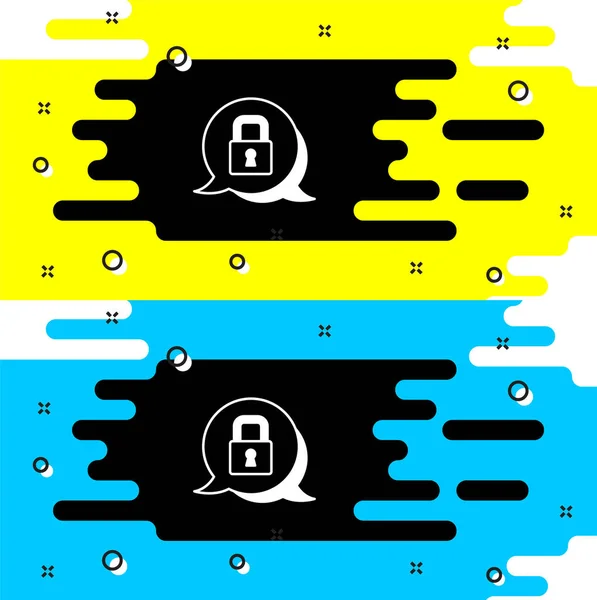 Ikona White Lock Izolovaná Černém Pozadí Značka Padlock Zabezpečení Bezpečnost — Stockový vektor
