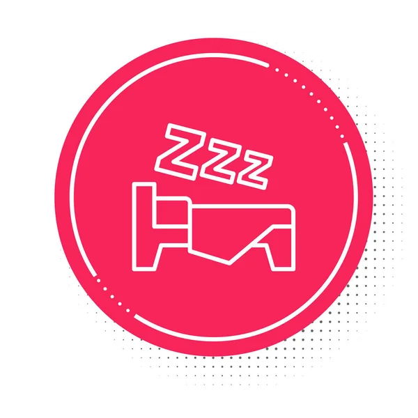 White Line Time Sleep Icon Isolated White Background Sleepy Zzz — Stock Vector
