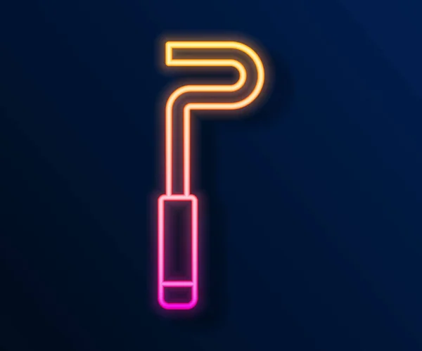 Glowing Neon Line Fire Poker Icon Isolated Black Background Vector — Archivo Imágenes Vectoriales