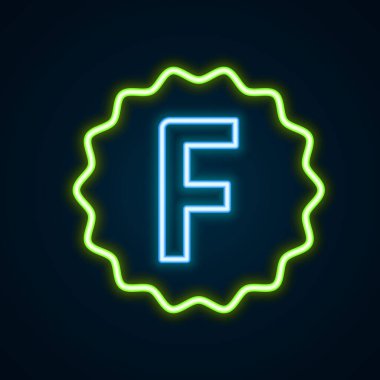 Parlayan neon hattı sınav kağıdı. Yanlış cevapları içeren araştırma simgesi. Siyah arkaplanda izole edilmiş. Test sonuçlarının kötü notu. Renkli taslak konsepti. Vektör.