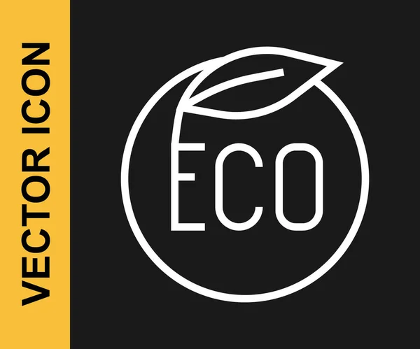 Línea Blanca Banner Etiqueta Etiqueta Logotipo Para Eco Verde Alimentos — Vector de stock