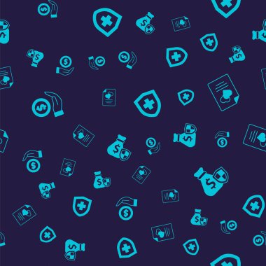 Kalkan Evlilik Sözleşmesi ile Para Ayarla Hayat Sigortası ve kusursuz bir çanta. Vektör.