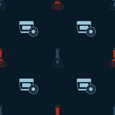 Tıraş bıçağı, tırnak cilası ve güneş kremi tüpünü pürüzsüz desene ayarlayın. Vektör.