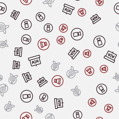 Hat görüntülü sohbet konferansı web kamerası ve hoparlör sesini kusursuz şablona ayarla. Vektör.