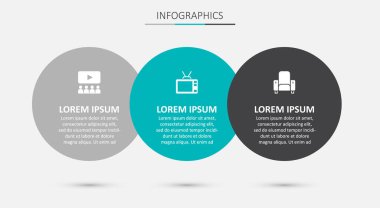 Retro TV sinema salonunu ekran ve sandalyeyle ayarla. Ticari bilgi şablonu. Vektör.