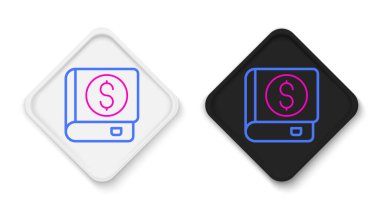 Satır Finans kitabı simgesi beyaz arkaplanda izole edildi. Renkli taslak konsepti. Vektör.