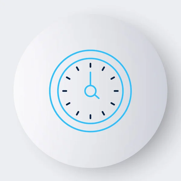 Ikona Line Clock Izolovaná Bílém Pozadí Časový Symbol Barevný Koncept — Stockový vektor