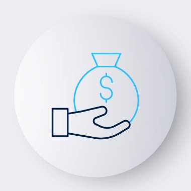 Hat Para Çantası simgesi beyaz arkaplanda izole edildi. Dolar ya da USD sembolü. Nakit bankacılık tabelası. Renkli taslak konsepti. Vektör.