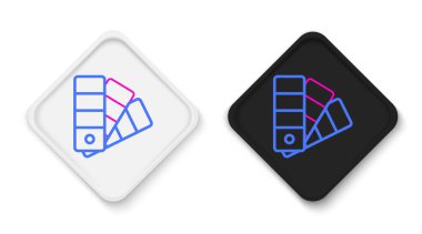 Beyaz arkaplanda çizgi renk paleti simgesi izole edildi. Renkli taslak konsepti. Vektör.