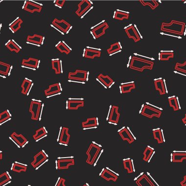 Çizgi dikiş şablonu simgesi siyah arkaplanda izole edilmiş. Dikiş için işaretler. Vektör.