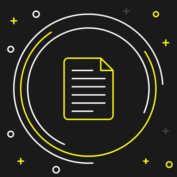 Ikona Dokumentu Řádek Izolovaná Černém Pozadí Ikona Seznamu Obchodní Koncept — Stockový vektor