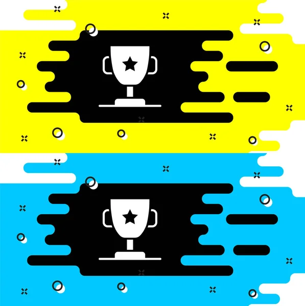 White Award Cup Symbol Isoliert Auf Schwarzem Hintergrund Siegertrophäe Symbol — Stockvektor
