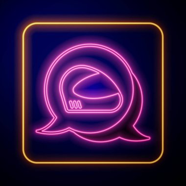 Parlayan neon yarış başlığı simgesi siyah arkaplanda izole edildi. Olağanüstü bir spor. Spor malzemeleri. Vektör.