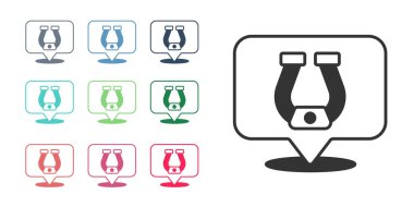 Siyah Nal simgesi beyaz arkaplanda izole edildi. Simgeleri renklendirin. Vektör.