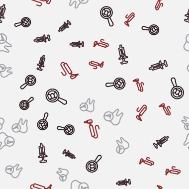 Diş Şırıngası Diş Hattını ayarla ve kusursuz desen üzerinde sondaj yap. Vektör.