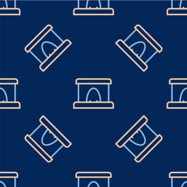 Line Railway tünel ikonu mavi arka planda izole edilmiş kusursuz desen. Demiryolu tüneli. Vektör.