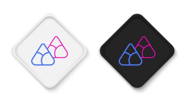 Line Zongzi in bamboo steamer icon isolated on white background. Delicious rice dumplings. Colorful outline concept. Vector.