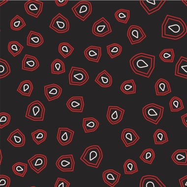 Kalkan simgesindeki çizgi yağı düşüşü siyah arkaplanda izole edilmiş. Vektör.