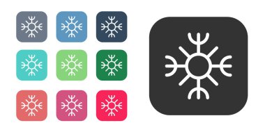 Siyah Kar Tanesi simgesi beyaz arkaplanda izole edildi. Simgeleri renklendirin. Vektör.