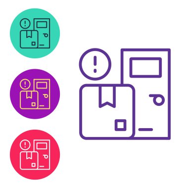 Beyaz arkaplanda çizgi ev servis simgesini ayır. Simgeleri renklendirin. Vektör.