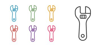 Satır ayarlanabilir anahtar simgesi beyaz arkaplanda izole edildi. Simgeleri renklendirin. Vektör.