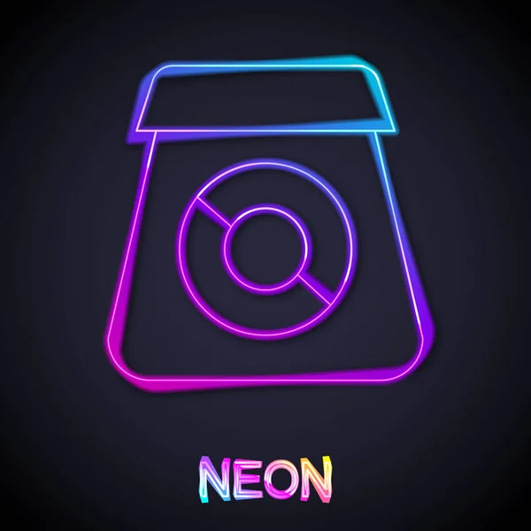 Világító Neon Line Online Rendelés Gyorsétterem Szállítási Ikon Elszigetelt Fekete — Stock Vector