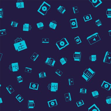 Sınav kağıdını A + derece çevrimiçi video oynatma ses kitabı ve sorunsuz şablon üzerine test anketi ile ayarla. Vektör.