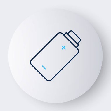 Çizgi Batarya şarj seviyesi göstergesi simgesi beyaz arkaplanda izole edildi. Renkli taslak konsepti. Vektör.